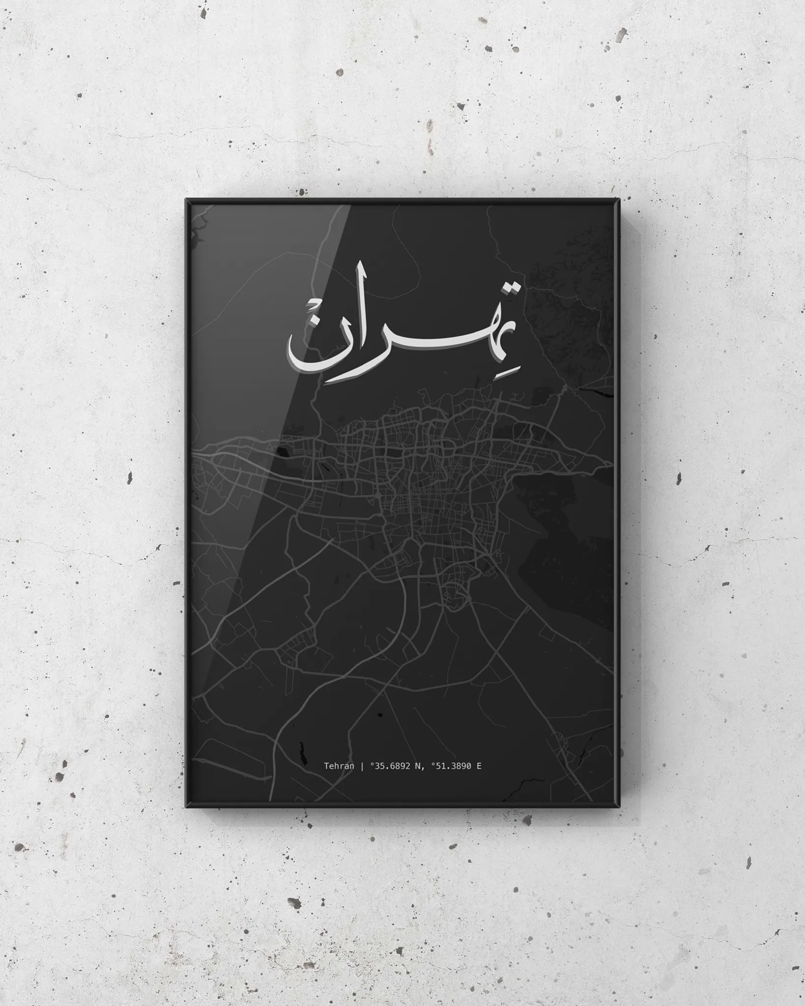 تابلو دکوراتیو مینیمال نقشه تهران
