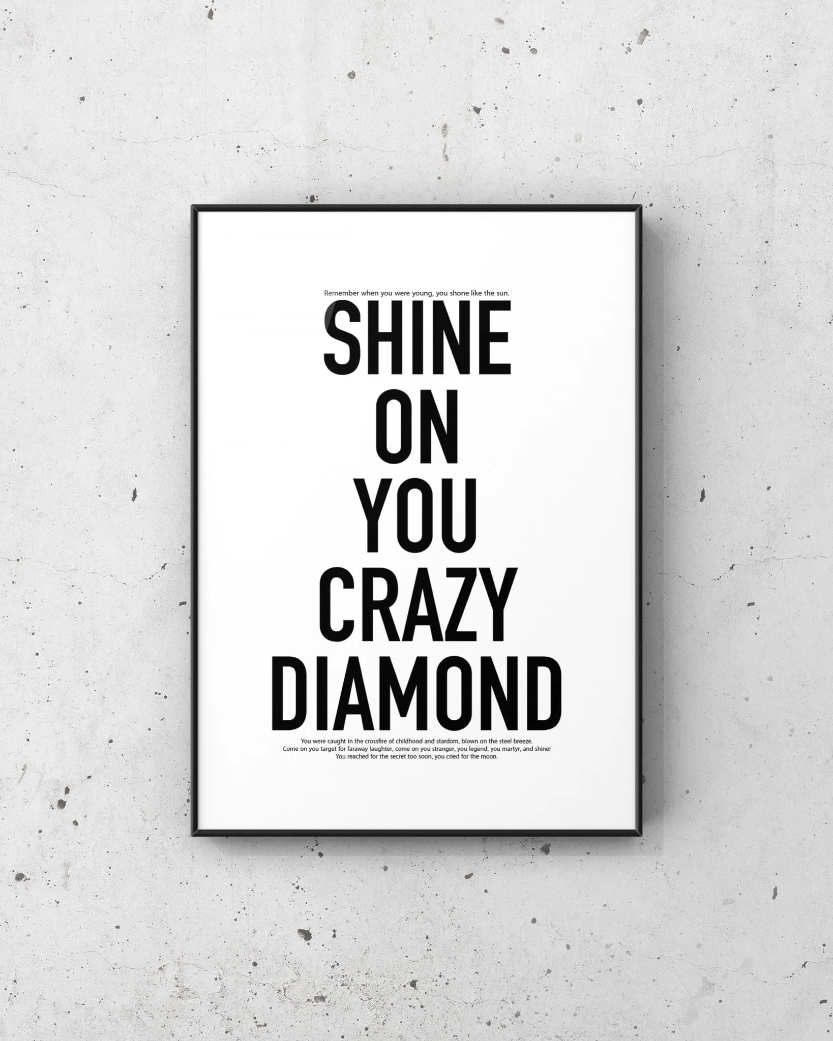 تابلو دکوراتیو Shine On You Crazy Diamond پینک فلوید
